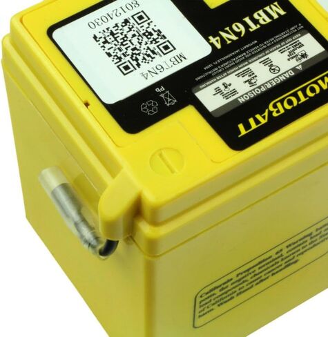 MotoBatt MBT6N4 (6V 4 Amp) Factory Activated Maintenance Free QuadFlex AGM Battery Replaces - 6N42A, 6N42A3, 6N42A4, 6N42A5, 6N42A6, 6N42A8 in Saudi Arabia
