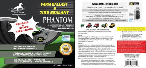Phantom Farm Ballast and Tyre Sealant - أداء فائق - إصلاح الإطارات - توقف التوقف - تمديد عمر الإطارات - كل الطقس - السرعة البطيئة - ARDL المعتمدة (1 Gal Jug ، Phantom) in Saudi Arabia