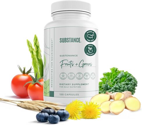 Nature's Sustenance Daily Greens, Daily Fruit and Veggies Supplement - Enhance Energy, Mental Clarity - Fruits and Vegetables Supplements - US Made, Vegan-Friendly - 30 Servings. in Kuwait