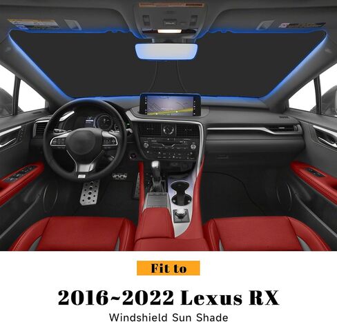 Car Windshield Sun Shade for Lexus RX 2016-2022 Accessories (OEM Design) Reflective Foldable Heat Insulation Sunshade for Ultimate Protection in Kuwait