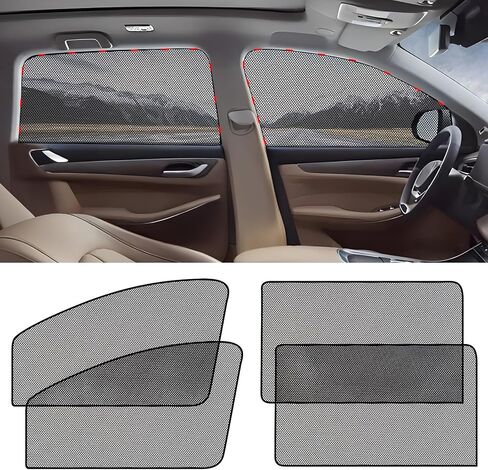ZATOOTO Car Window Shades for Side Window Sun Shade for Car Window Magnetic Mesh Car Window Screen for Easy Installation Breathable UV Protection Universal for Most Car Perfect for Camping Travel Nap in Kuwait