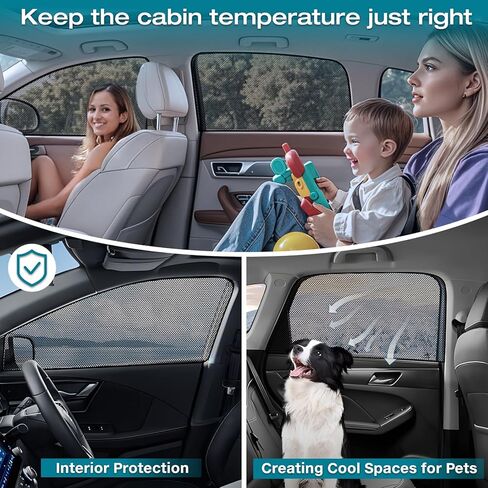 ZATOOTO Car Window Shades for Side Window Sun Shade for Car Window Magnetic Mesh Car Window Screen for Easy Installation Breathable UV Protection Universal for Most Car Perfect for Camping Travel Nap in Kuwait
