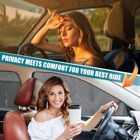 ZATOOTO Car Window Shades for Side Window Sun Shade for Car Window Magnetic Mesh Car Window Screen for Easy Installation Breathable UV Protection Universal for Most Car Perfect for Camping Travel Nap in Kuwait