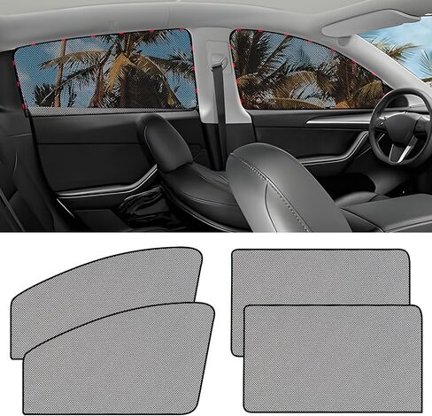 ZATOOTO Car Window Shades for Side Window Sun Shade for Car Window Magnetic Mesh Car Window Screen for Easy Installation Breathable UV Protection Universal for Most Car Perfect for Camping Travel Nap in Kuwait