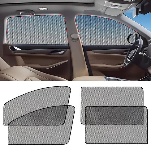 ZATOOTO Car Window Shades for Side Window Sun Shade for Car Window Magnetic Mesh Car Window Screen for Easy Installation Breathable UV Protection Universal for Most Car Perfect for Camping Travel Nap in Kuwait