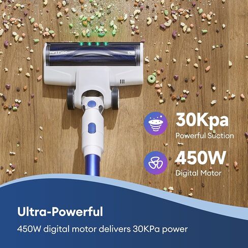 Ultenic Cordless Vacuum Cleaner, 40KPa 450W Motor Stick Vacuum Rechargable, Max 40mins Runtime, Self Standing Design with 1L Dustbin Capacity, Stick Vacuum for Home, Pet Hair, Hardwood Floors, U10 in Saudi Arabia