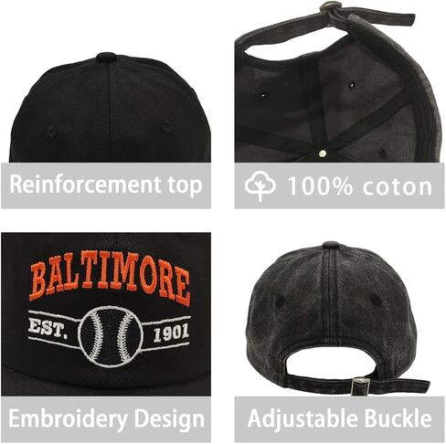 المدينة المطرزة عتيقة الكلاسيكية 2 عبوات مغسولة والألوان Snapback Caps للرجال نساء ، المعجبين قابلة للتعديل قبعة البيسبول. in Kuwait