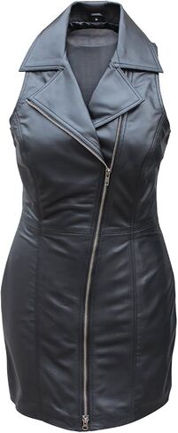 New Genuine Soft Sexy Lambskin Leather Women Designer Ladies Dress in Saudi Arabia