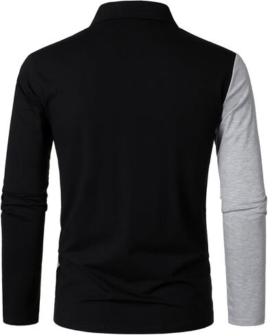 Hood Crew Men's Long Sleeve Polo Derts Massion Contraving Design Design Collared Shirt in Kuwait