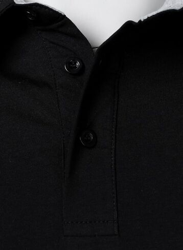 Hood Crew Men's Long Sleeve Polo Derts Massion Contraving Design Design Collared Shirt in Kuwait