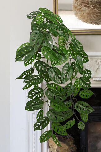 Large Fake Hanging Plants in Pot with Hook, 37" Artificial Hanging Pothos Long Vines Plants, Fake Potted Greenery Plant for Room Wall Living Room Bathroom Kitchen, Big Faux Ivy Houseplants for Shelf in Saudi Arabia
