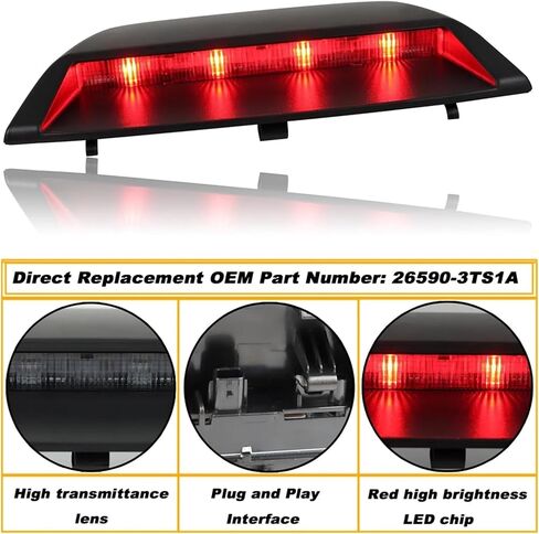 LED High Mount Stop Light LED Third Third Brake Lights ، متوافقة مع Nissan Altima Sedan S SV SR SL SL 2013-2018 26590-3TS1A in Saudi Arabia