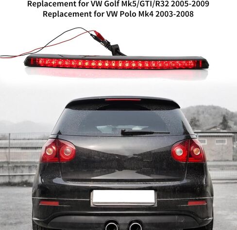 fangzi High-Mount Brake Light,Car Stop Lamp, LED High Mount Brake Light Replacement for VW Golf Mk5/GTI/R32 2005-2009, VW Polo Mk4 2003-2008, 1K8945087D, 1K6 945 097 F, 5K6945087C, Black in Saudi Arabia