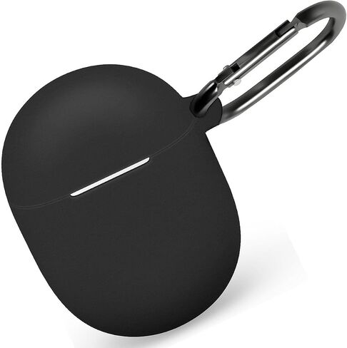 حافظة سيليكون Geiomoo متوافقة مع Google Pixel Buds Pro وGoogle Pixel Buds Pro 2، غطاء واقٍ مزود بحلقة تسلق (أسود) in Saudi Arabia