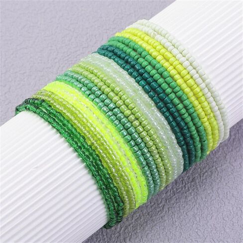 Boho Stackable Seed Beaded Bracelets for Women 18-20Pcs Colorful Handmade Multilayered Rice Bead Bracelet Set Summer Beach Bohemian Jewelry Gift in Saudi Arabia