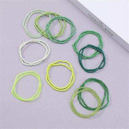 Boho Stackable Seed Beaded Bracelets for Women 18-20Pcs Colorful Handmade Multilayered Rice Bead Bracelet Set Summer Beach Bohemian Jewelry Gift in Saudi Arabia
