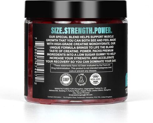 Creatine Monohydrate 4000mg for Men & Women,Creatine Mixed Berry Gummies for Muscle Strength, Builder, Energy Boost, Pre-Workout Supplement, 120 Count (120 Count, Strawberry) in Saudi Arabia