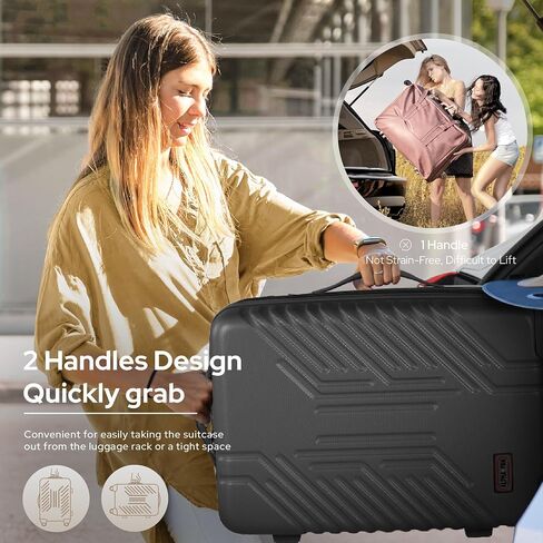 alpha pak Carry On Luggage, Spinner Wheels Airline Approved 20 inch Lightweight Hard-shell Suitcase with Built-in TSA Lock and USB Port, Light gray in Saudi Arabia