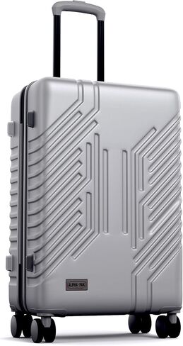 alpha pak Carry On Luggage, Spinner Wheels Airline Approved 20 inch Lightweight Hard-shell Suitcase with Built-in TSA Lock and USB Port, Light gray in Saudi Arabia