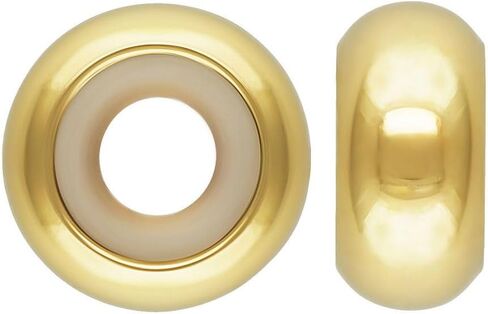 Adabele Solid Sterling Silver Gold Filled Rubber Charm Stopper Clip Spacer Beads for 3mm Snake Chain Bangle Leather Bracelet Personalized Women Jewelry in Saudi Arabia