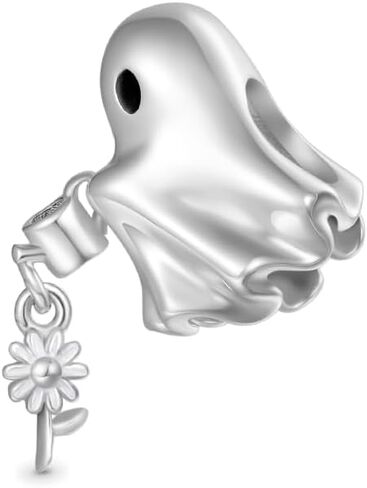 GNOCE Ghost Watering Flower Halloween Charm Sterling Silver Bead Halloween Charm Fit Bracelet/Necklace for Women Wife/Jewelry Gift in Saudi Arabia