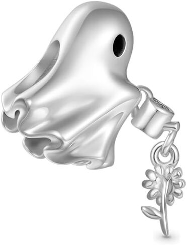 GNOCE Ghost Watering Flower Halloween Charm Sterling Silver Bead Halloween Charm Fit Bracelet/Necklace for Women Wife/Jewelry Gift in Saudi Arabia