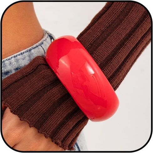 Acrylic Chunky Bangles Bracelets for Women Trendy Colorful Resin Bangles Chunky Bangle Cuff Irregular Wristbands Resin Jewelry Gifts in Saudi Arabia