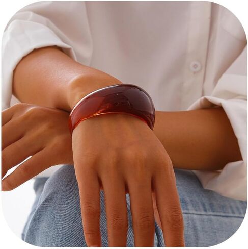 Acrylic Chunky Bangles Bracelets for Women Trendy Colorful Resin Bangles Chunky Bangle Cuff Irregular Wristbands Resin Jewelry Gifts in Saudi Arabia