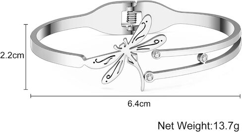 NEWEI Dragonfly Gifts for Women Cute Dragonfly Bracelet Bangle Stainless Steel Dragonfly Jewelry Decor Charms for Dragon Fly Lovers in Saudi Arabia