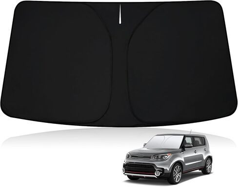 D-Lumina Winshield Sun Shade for 2014-2019 Kia Soul, Foldable Front Sun Shield Protector Blocks UV Rays, Window Sunshade Sun Visor Interior Accessories in Saudi Arabia