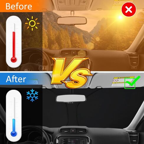 D-Lumina Winshield Sun Shade for 2014-2019 Kia Soul, Foldable Front Sun Shield Protector Blocks UV Rays, Window Sunshade Sun Visor Interior Accessories in Saudi Arabia