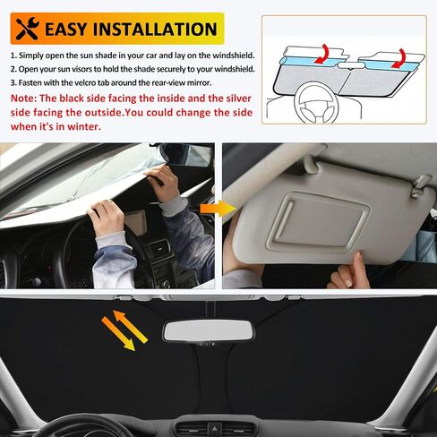D-Lumina Winshield Sun Shade for 2014-2019 Kia Soul, Foldable Front Sun Shield Protector Blocks UV Rays, Window Sunshade Sun Visor Interior Accessories in Saudi Arabia