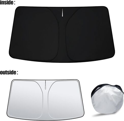 D-Lumina Winshield Sun Shade for 2014-2019 Kia Soul, Foldable Front Sun Shield Protector Blocks UV Rays, Window Sunshade Sun Visor Interior Accessories in Saudi Arabia