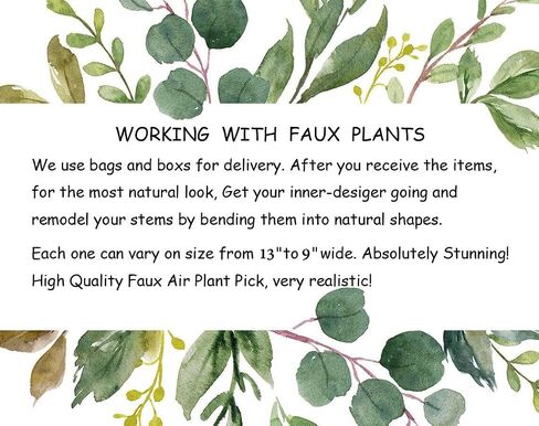 Large Green Real Touch Faux Air Plants, Lifelike Fake Tillandsia Pick, Artificial Air Plants for DIY Garden Wedding Home Decor — No Care Needed 5 pcs in Saudi Arabia