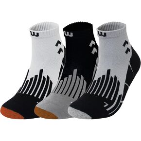Wildarms Compression Running Ankle Socks for Men Athletic Anti Blister Socks with Cushion, 3 Pairs Basketball Sport Socks in Kuwait