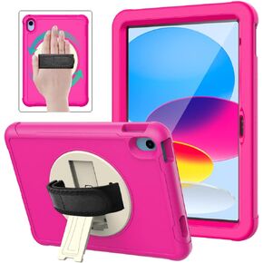 علبة BMOOO لحالة الجيل العاشر لـ iPad (10.9 بوصة ، 2022) - مع حامي الشاشة ، حزام يدوية قابلة للدوار مقاومة للدوار. in Kuwait