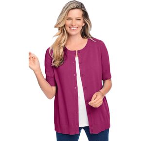 Woman Within Plus Size Perfect Elbow-Length Sleeve Cardigan in Saudi Arabia