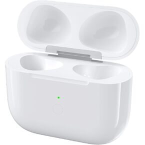 حالة الشحن اللاسلكية متوافقة مع القرون الهوائية 3 ، متوافقة مع AirPods الشحن الجيل الثالث مع بطارية 600 مللي أمبير في الساعة مع زر مزامنة الاقتران (بدون سماعات أذن) ، أبيض in Kuwait