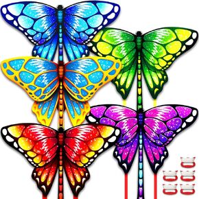 Hymaz 5 Pack Kites- Easy to Fly Butterfly Kite for Kids Ages 3-5 4-8 & Adults Beach Lawn Family Party Favor, Flying Kite Outdoor Toys for Boys Girls Age 3 4 5 6 7 8 9 10+ Years Old Birthday Gifts in Kuwait