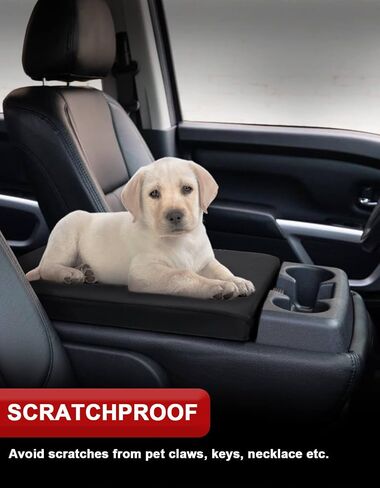 KBH Center Censole Cover Cover for Nissan Titan 2004-2024 ، Jump Seat ، Polyester Fabric ، Middle Console Lid Protector ، Black in Saudi Arabia