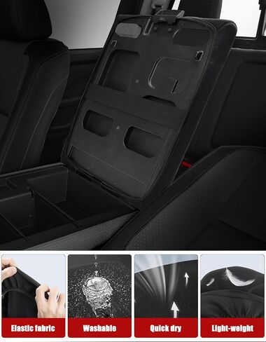 KBH Center Censole Cover Cover for Nissan Titan 2004-2024 ، Jump Seat ، Polyester Fabric ، Middle Console Lid Protector ، Black in Saudi Arabia