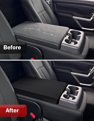 KBH Center Censole Cover Cover for Nissan Titan 2004-2024 ، Jump Seat ، Polyester Fabric ، Middle Console Lid Protector ، Black in Saudi Arabia