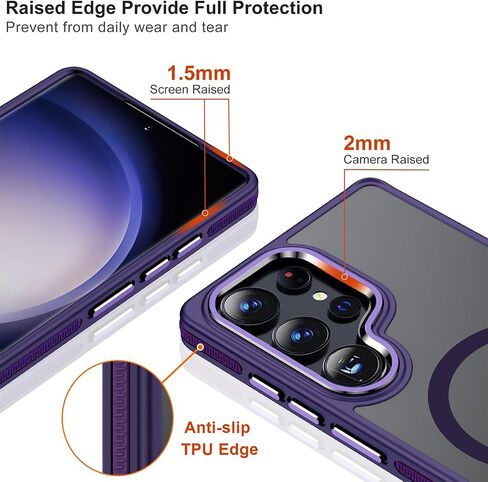 بالنسبة لحالة Samsung Galaxy S25 Ultra ، فإن حالة الهاتف غير المقلدة من S25 متوافقة مع Magsafe ، وغطاء شفاف لامع مقاوم ، والحالة المغناطيسية المقاومة للخدش لـ Galaxy S25 Ultra (أسود/أحمر) in Kuwait