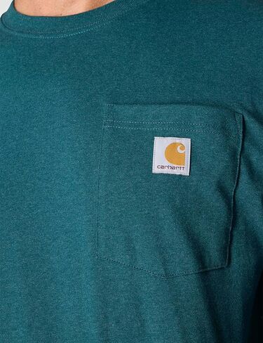تي شيرت Carhartt رجالي فضفاض بأكمام طويلة وجيب ثقيل الوزن، Mocha Heather in Saudi Arabia