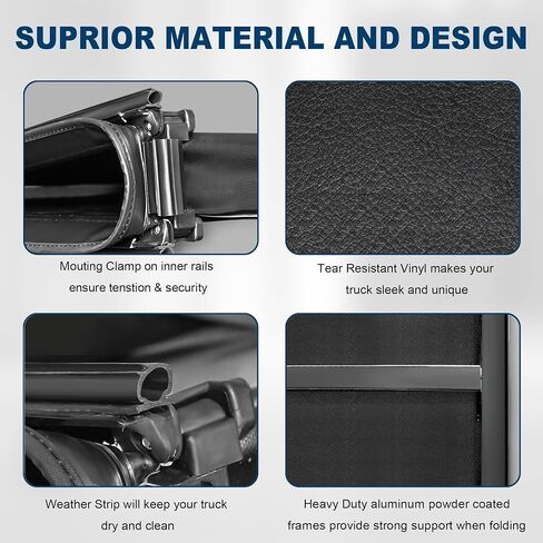 Tri Fold Soft Truck Bed Tonneau Cover Compatible for 2020-2025 Jeep Gladiator Fleetside 5FT（60"） Bed, w/Reflective Strip in Saudi Arabia
