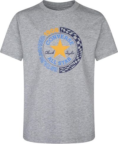 Converse Boy's Chuck Patch تحقق من Tee Short Sleeve (Big Kids) Dark Gray Heather MD (10 طفل كبير) in Saudi Arabia