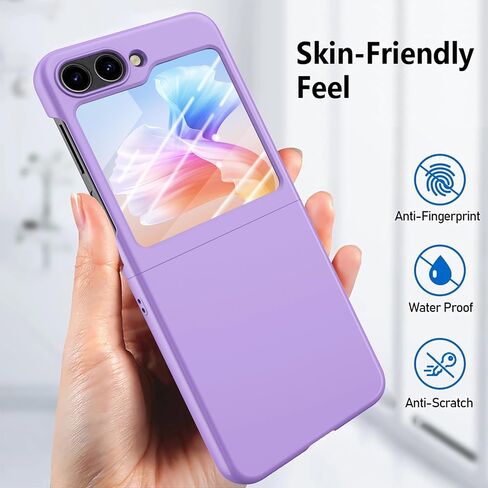 للحصول على علبة Samsung Flip 5 ، Galaxy Z Flip 5 CASE HARD PC SNOW FRANDER [Anti Photeprint ، Wrackproof Pumper] و Cover anti -scratch trice litm for Samsung Galaxy Z Flip 5g - Black in Saudi Arabia