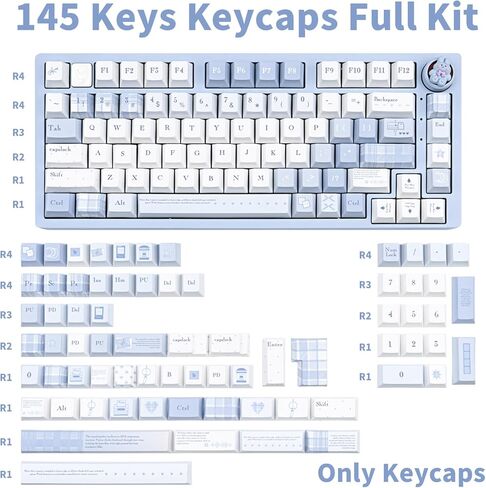 PBT Keycaps Cute Green Keycap Set 131 Keys Cherry Profile Cartoon Keycaps Custom Dye-Sublimation Keyboard Keycap for 60% 65% 70% 75% 100% Cherry Gateron MX Switches Mechanical Keyboards in Kuwait