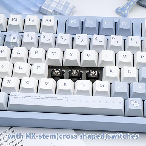 PBT Keycaps Cute Green Keycap Set 131 Keys Cherry Profile Cartoon Keycaps Custom Dye-Sublimation Keyboard Keycap for 60% 65% 70% 75% 100% Cherry Gateron MX Switches Mechanical Keyboards in Kuwait