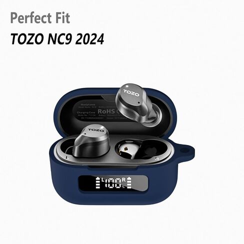Geiomoo Silicone Case Only for TOZO NC9 2024, Not for TOZO NC9 2022, TOZO NC9 2020 Protective Cover with Carabiner (Black) in Kuwait